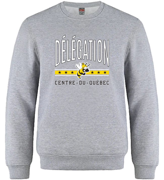 JDQ CENTRE-DU-QUÉBEC - L00540 Chandail à col rond en molleton pour adultes - SE. S16099 (AV)